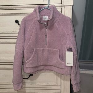 Lululemon scuba oversized fleece funnel neck size M/L color is pink peony